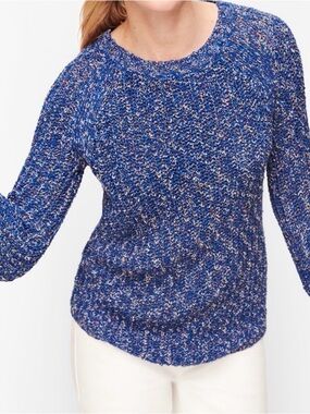 Talbots Blue Marled Crewneck Sweater - Women's